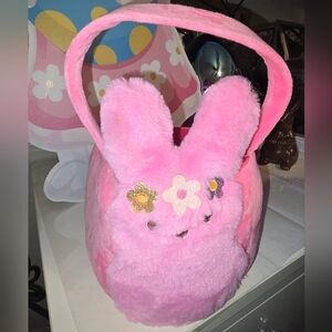 Peeps Easter Pink Plush Bunny Basket